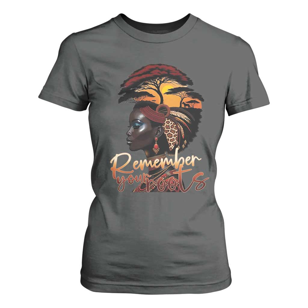 Black History Month T Shirt For Women Remember Your Roots African Safari Afro Woman