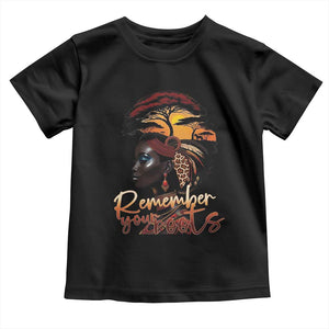 Black History Month Toddler T Shirt Remember Your Roots African Safari Afro Woman