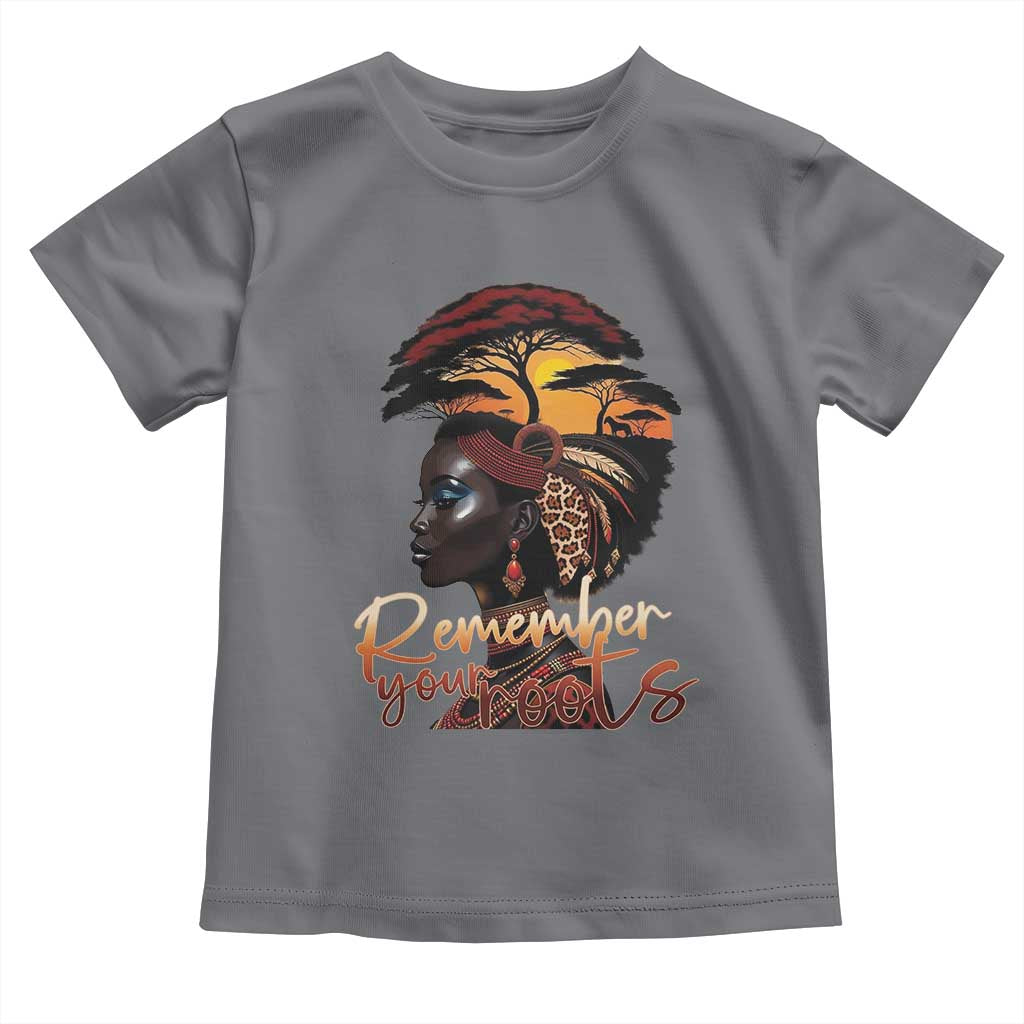 Black History Month Toddler T Shirt Remember Your Roots African Safari Afro Woman