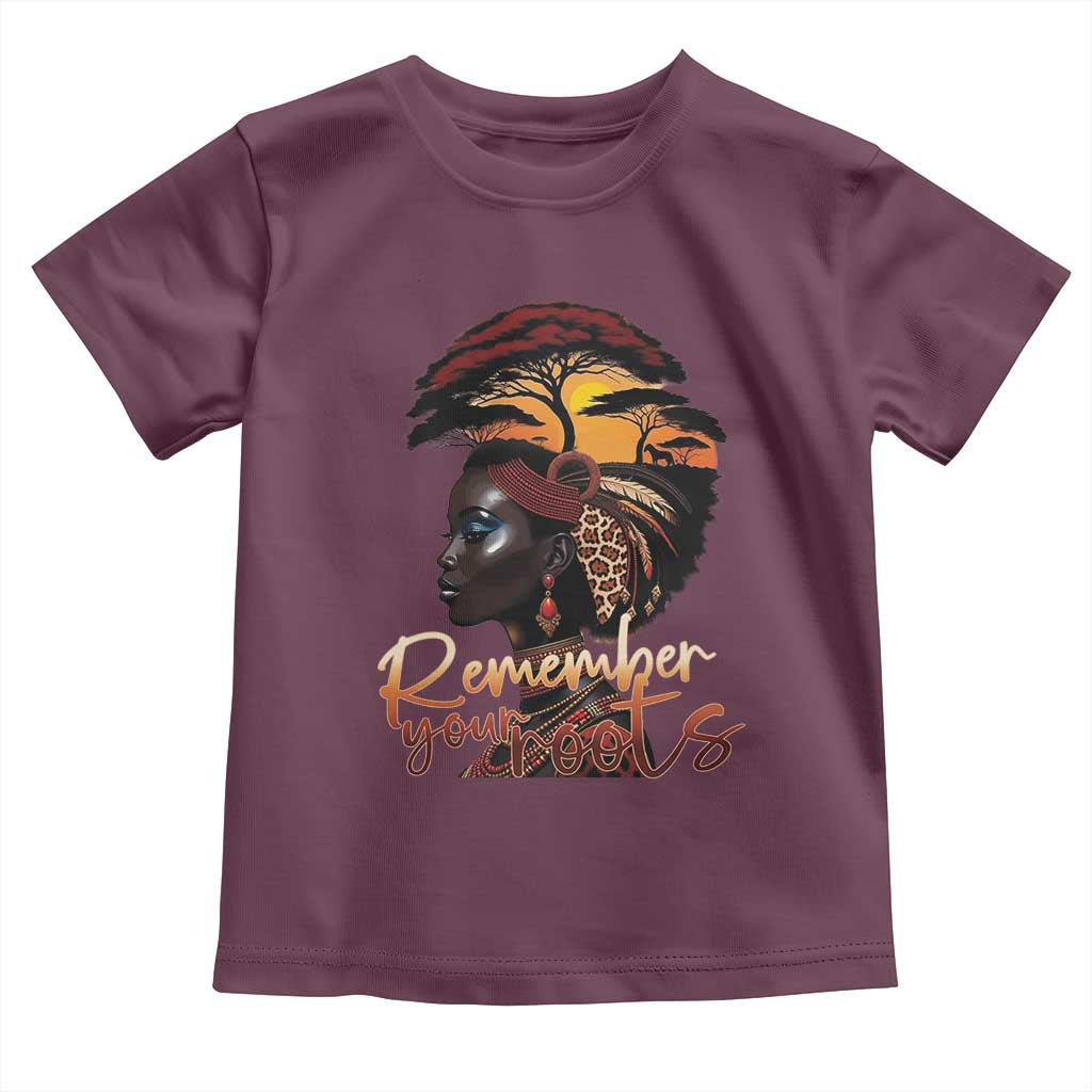 Black History Month Toddler T Shirt Remember Your Roots African Safari Afro Woman