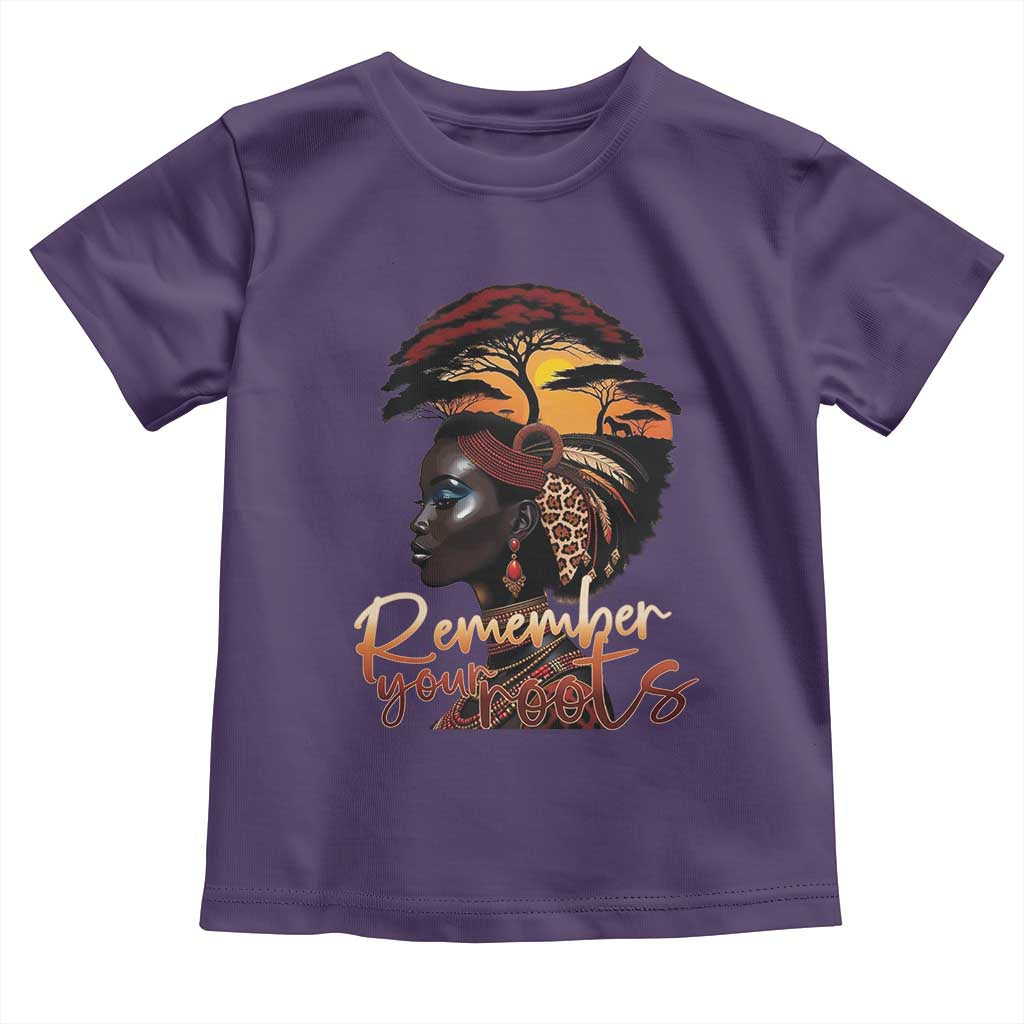 Black History Month Toddler T Shirt Remember Your Roots African Safari Afro Woman