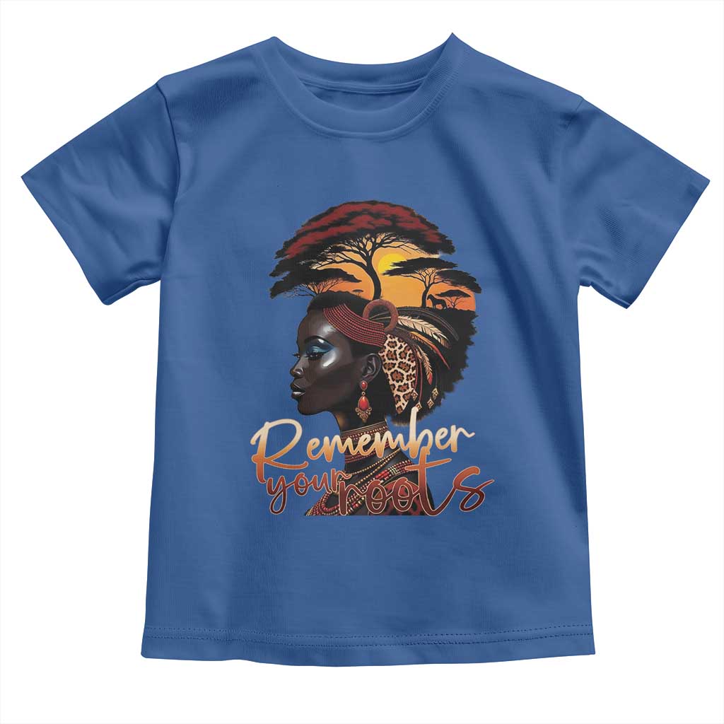 Black History Month Toddler T Shirt Remember Your Roots African Safari Afro Woman
