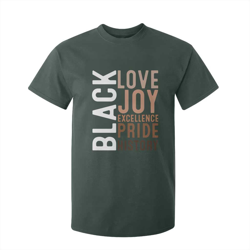 Black Love Joy Excellence Pride History T Shirt For Kid Proud African American Black History