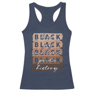 Black Love Joy Excellence Pride History Racerback Tank Top Proud African American Melanin Brush Stroke Black History