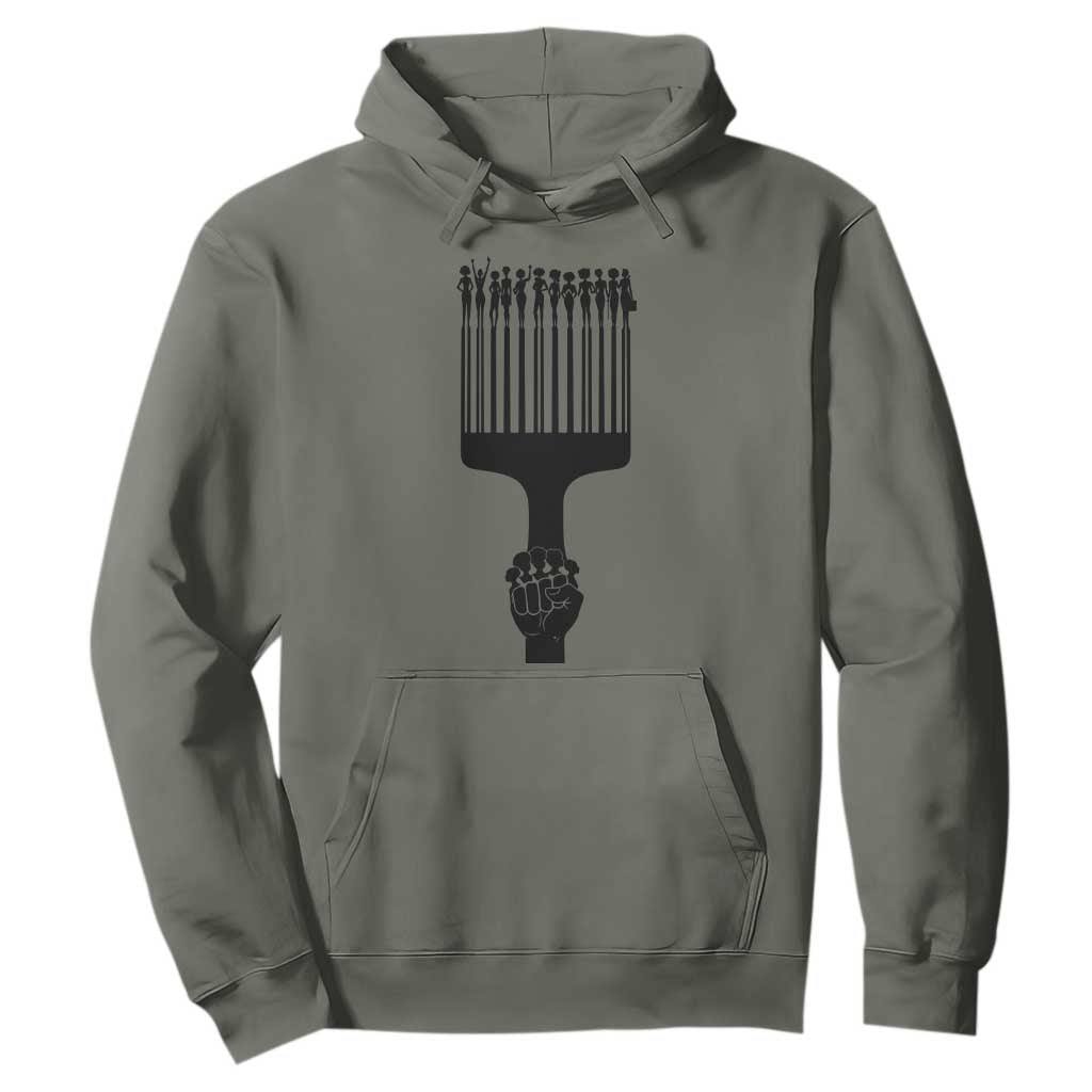 Afro Pick Comb Strong Black Power Fist Hoodie