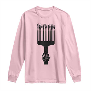 Afro Pick Comb Strong Black Power Fist Long Sleeve Shirt