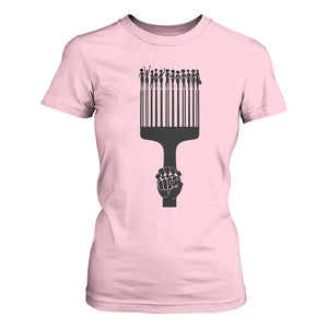 Afro Pick Comb Strong Black Power Fist T Shirt For Women