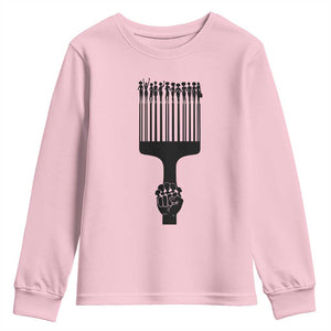 Afro Pick Comb Strong Black Power Fist Youth Sweatshirt