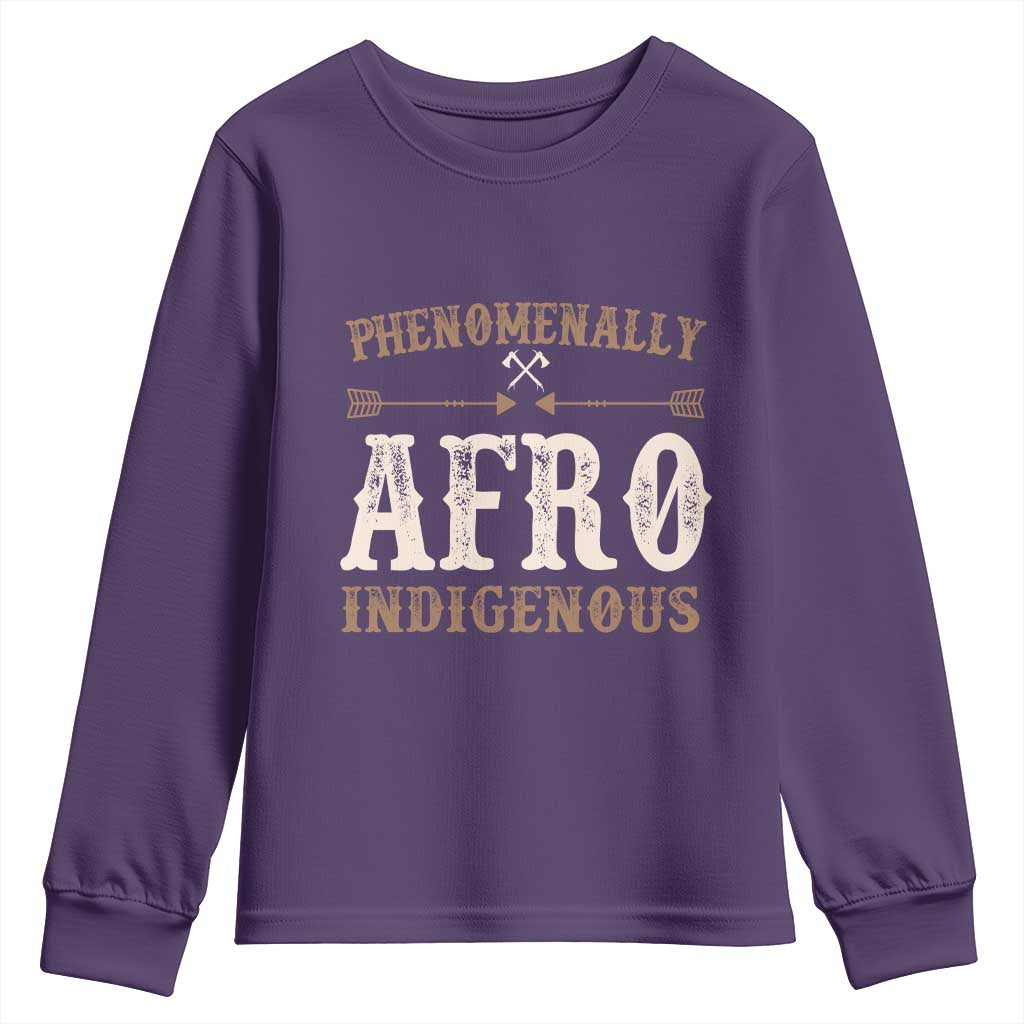 Proud Native American Phenomenally Afro Indigenous Youth Sweatshirt - African Pride