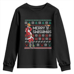 Funny Black Santa Christmas Basketball Youth Sweatshirt Merry Swishmass Xmas Sport - African Pride