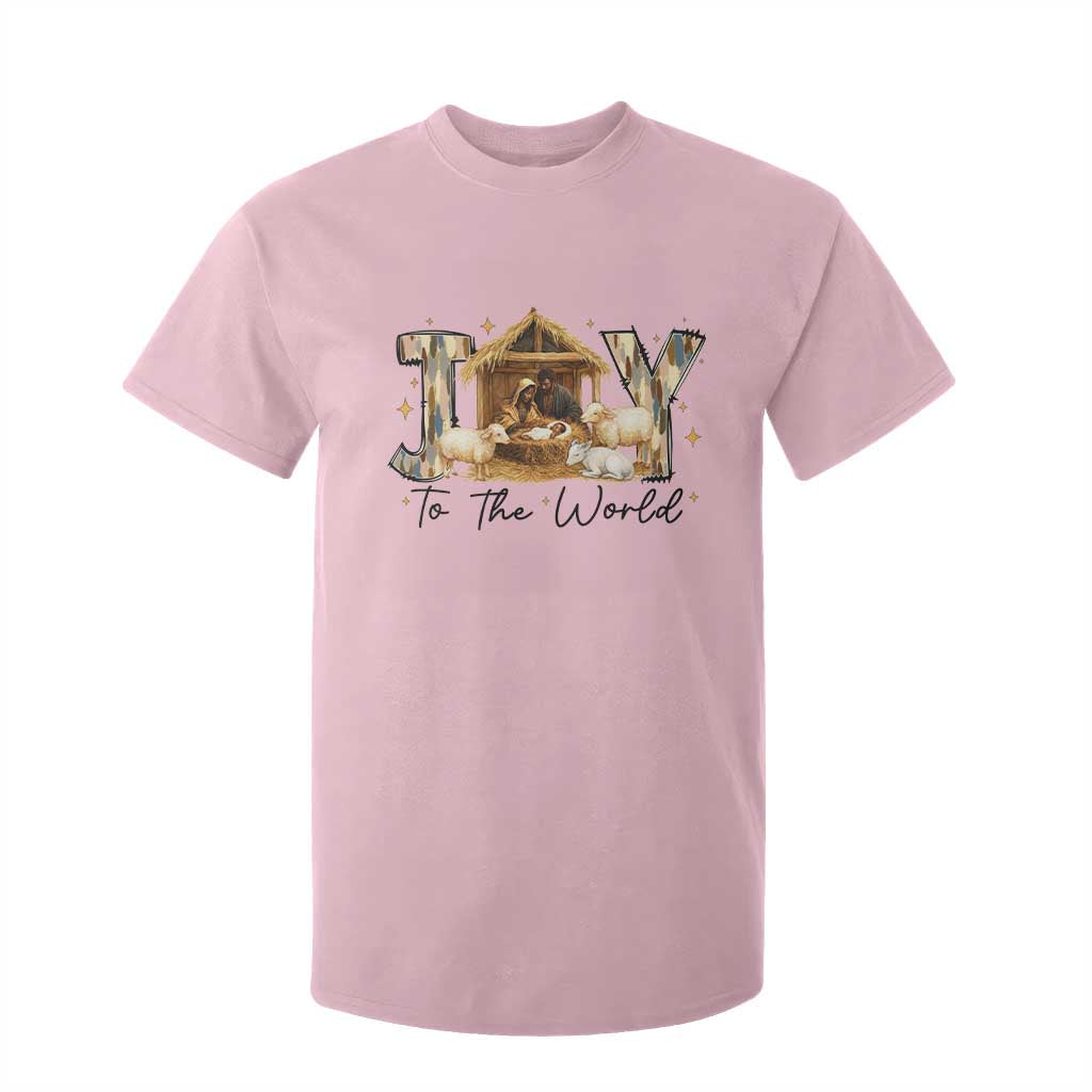 African American Christmas Nativity Scene T Shirt For Kid Joy To The World Afro Black Jesus - African Pride