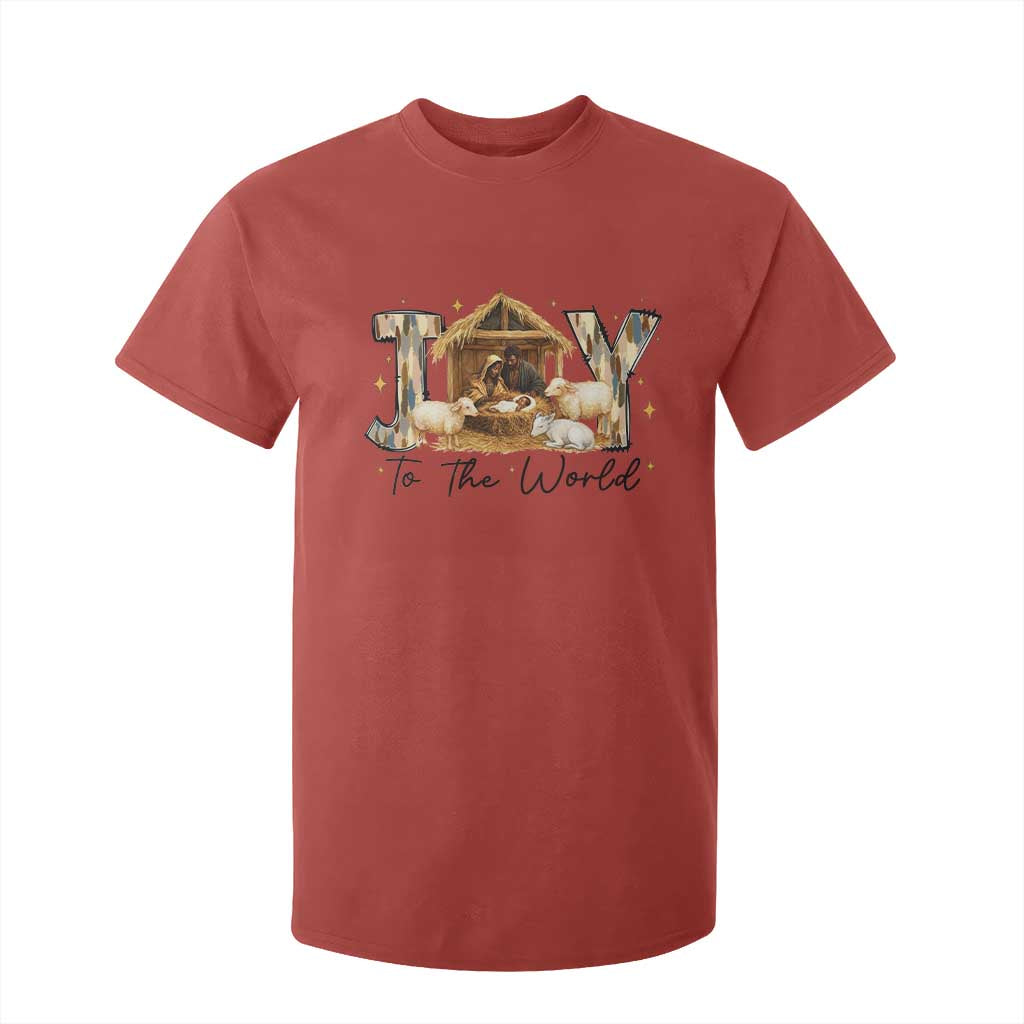 African American Christmas Nativity Scene T Shirt For Kid Joy To The World Afro Black Jesus - African Pride