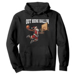 Funny Black Santa Christmas Basketball Hoodie Out Here Ballin Xmas Santa Sport - African Pride