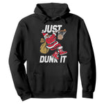 Funny Black Santa Christmas Basketball Hoodie Just Dunk It Xmas Sport - African Pride