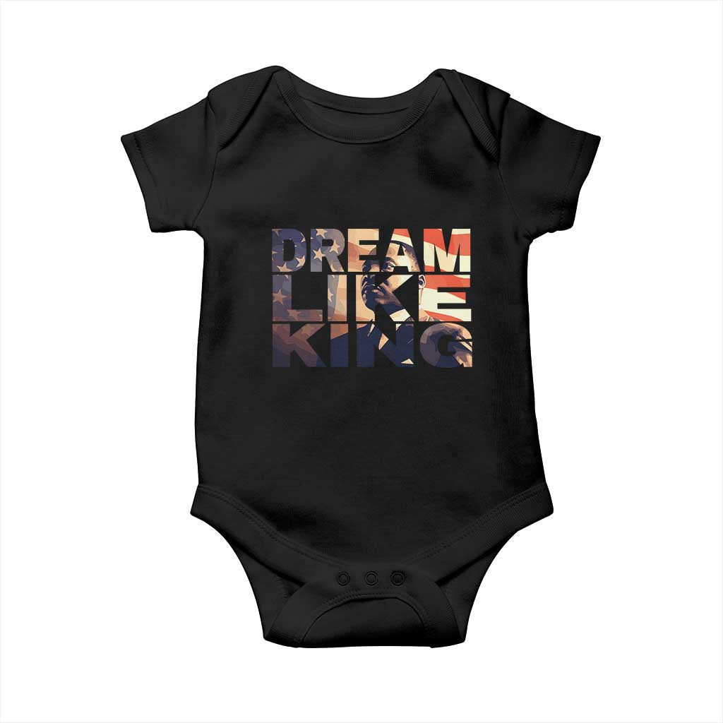 Dream Like King Martin Luther King Jr Baby Onesie MLK Day Vintage American Flag