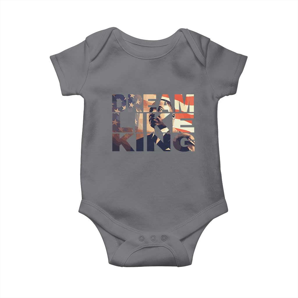 Dream Like King Martin Luther King Jr Baby Onesie MLK Day Vintage American Flag