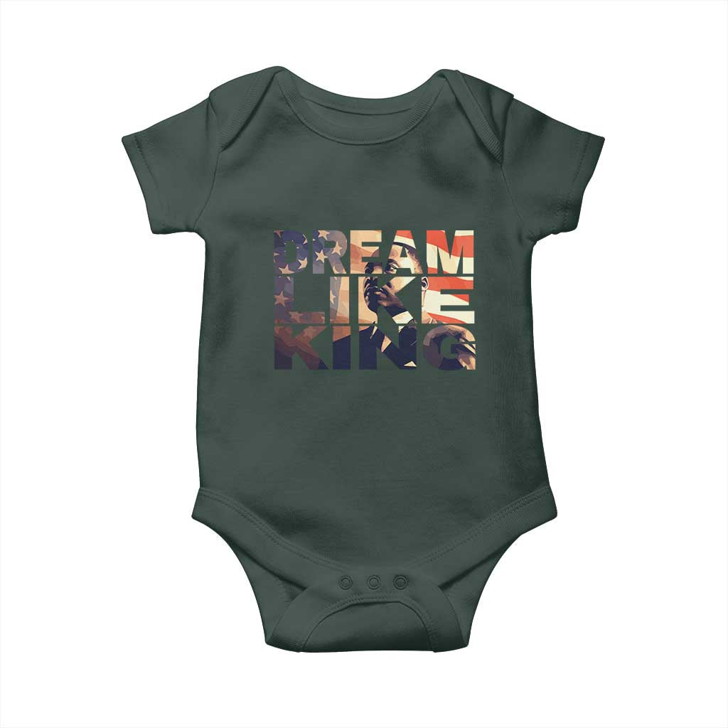 Dream Like King Martin Luther King Jr Baby Onesie MLK Day Vintage American Flag