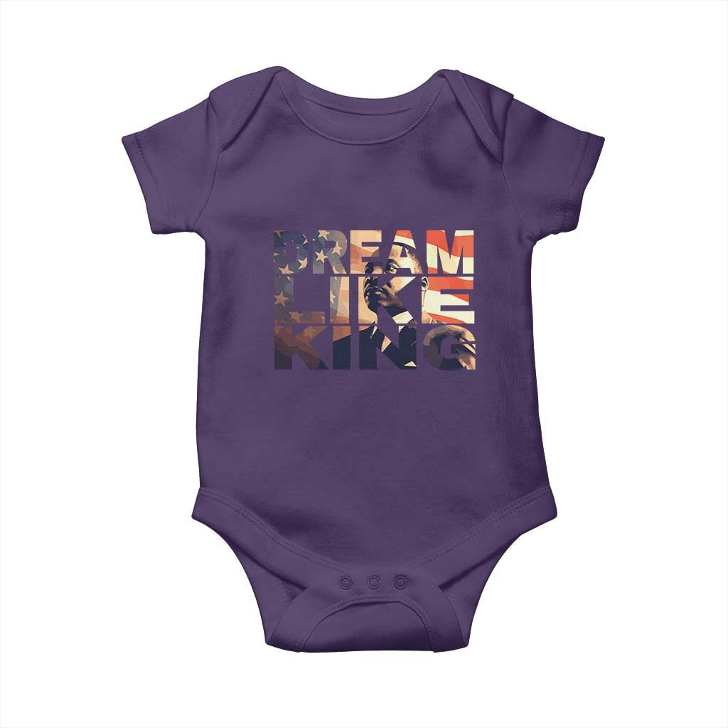 Dream Like King Martin Luther King Jr Baby Onesie MLK Day Vintage American Flag