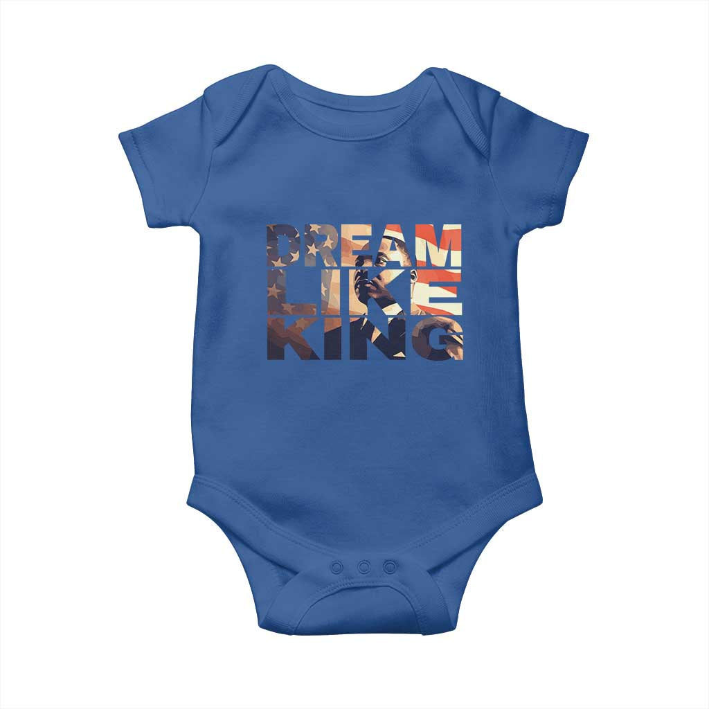 Dream Like King Martin Luther King Jr Baby Onesie MLK Day Vintage American Flag