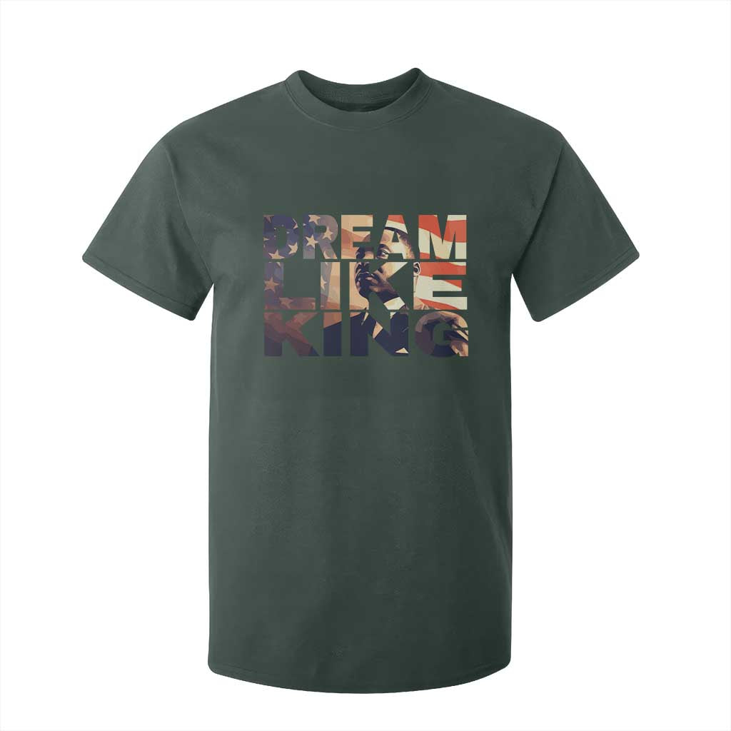 Dream Like King Martin Luther King Jr T Shirt For Kid MLK Day Vintage American Flag