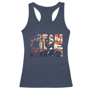 Dream Like King Martin Luther King Jr Racerback Tank Top MLK Day Vintage American Flag