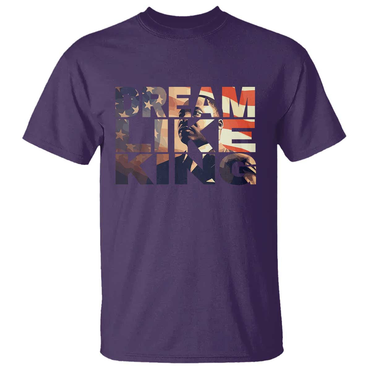 Dream Like King Martin Luther King Jr T Shirt MLK Day Vintage American Flag