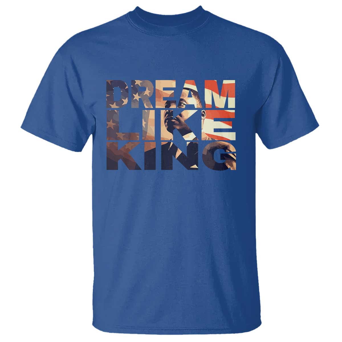 Dream Like King Martin Luther King Jr T Shirt MLK Day Vintage American Flag