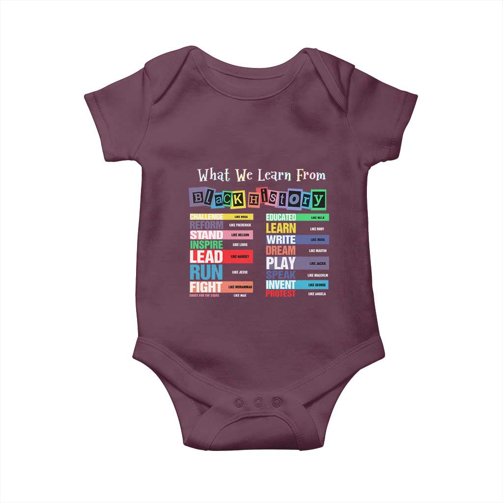 What We Learn From Black History Baby Onesie Black Leaders African American Pride