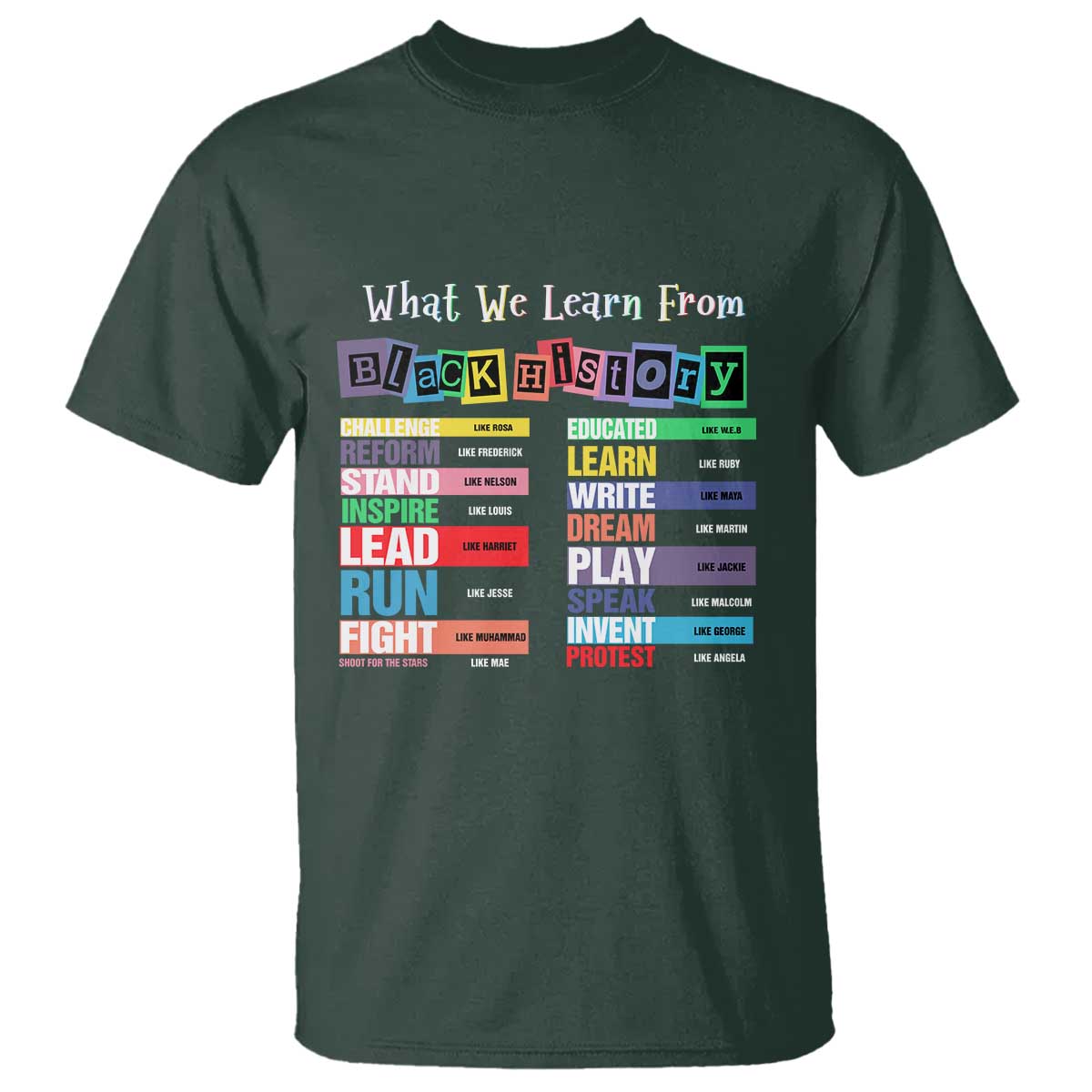 What We Learn From Black History T Shirt Black Leaders African American Pride