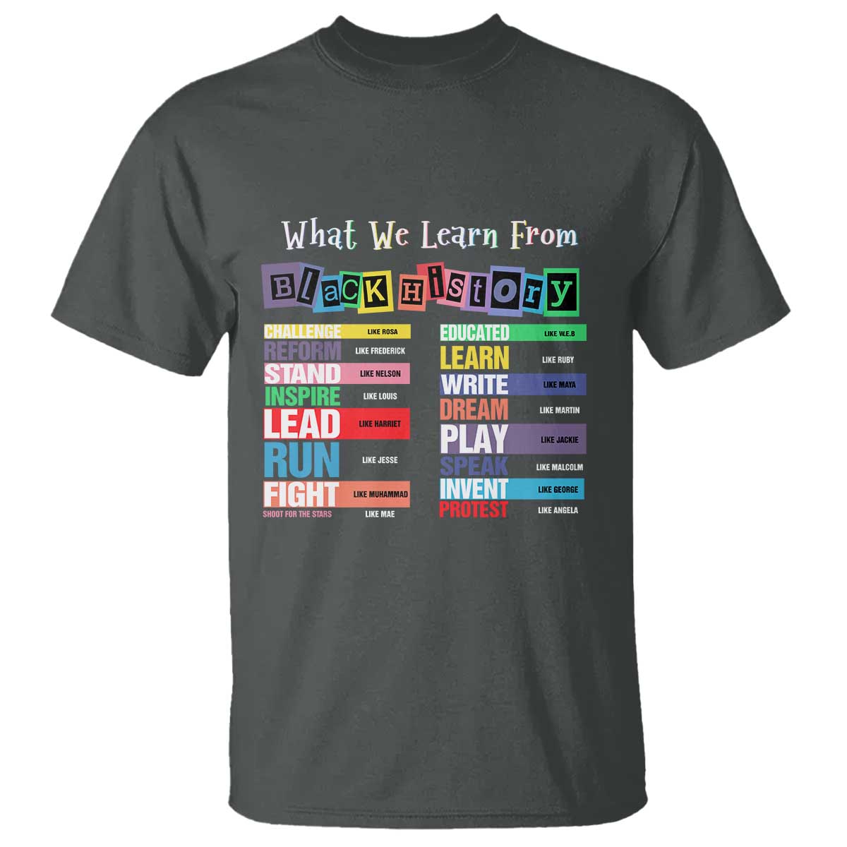 What We Learn From Black History T Shirt Black Leaders African American Pride