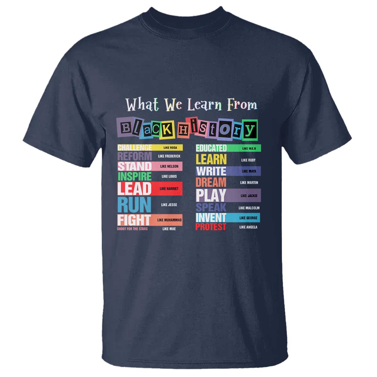 What We Learn From Black History T Shirt Black Leaders African American Pride