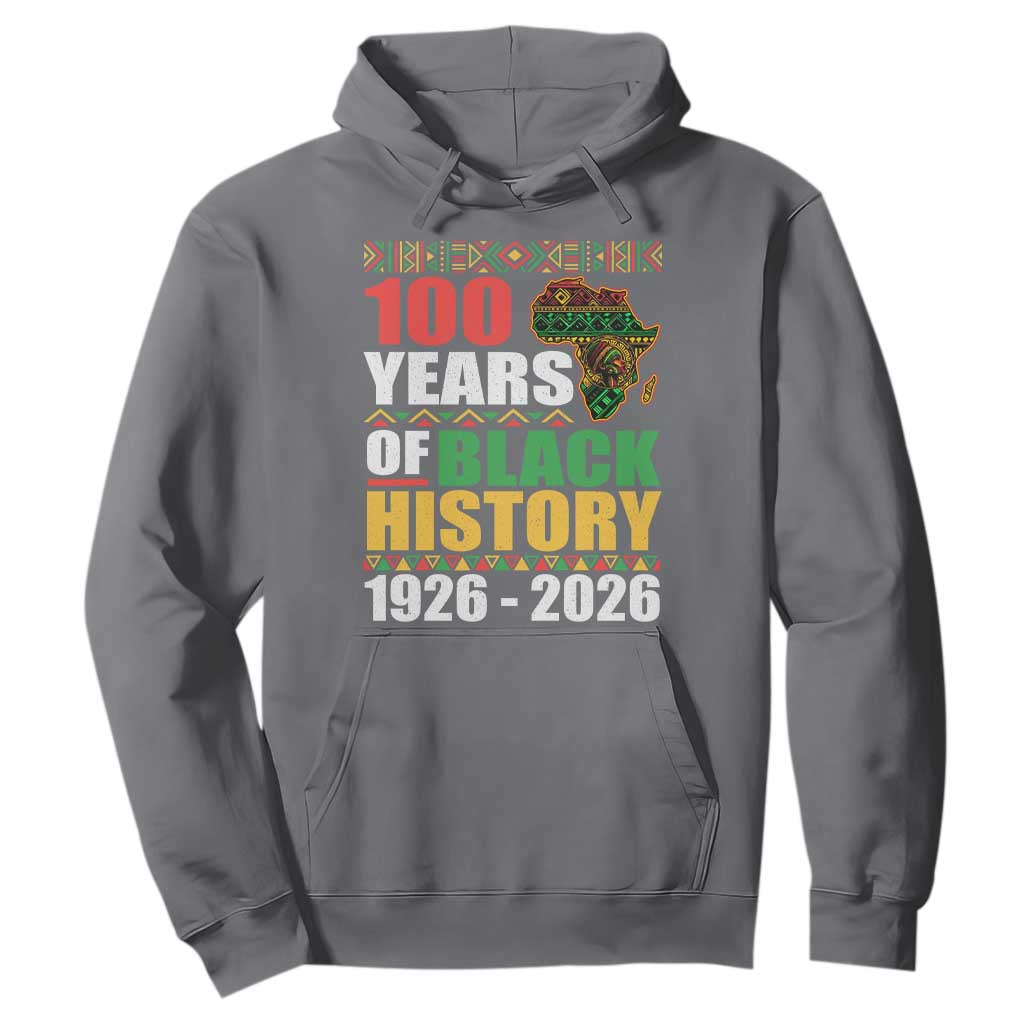 100 Years Of Black History 1926 2026 Centennial Hoodie Africa Map