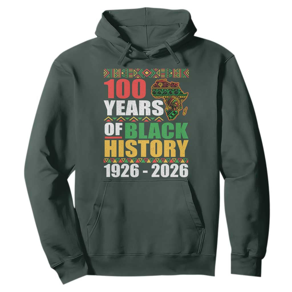 100 Years Of Black History 1926 2026 Centennial Hoodie Africa Map