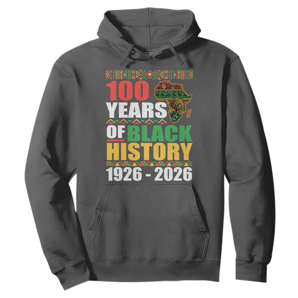 100 Years Of Black History 1926 2026 Centennial Hoodie Africa Map