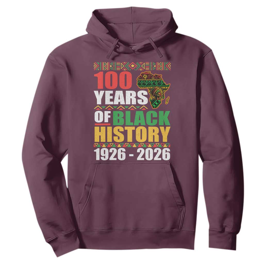 100 Years Of Black History 1926 2026 Centennial Hoodie Africa Map