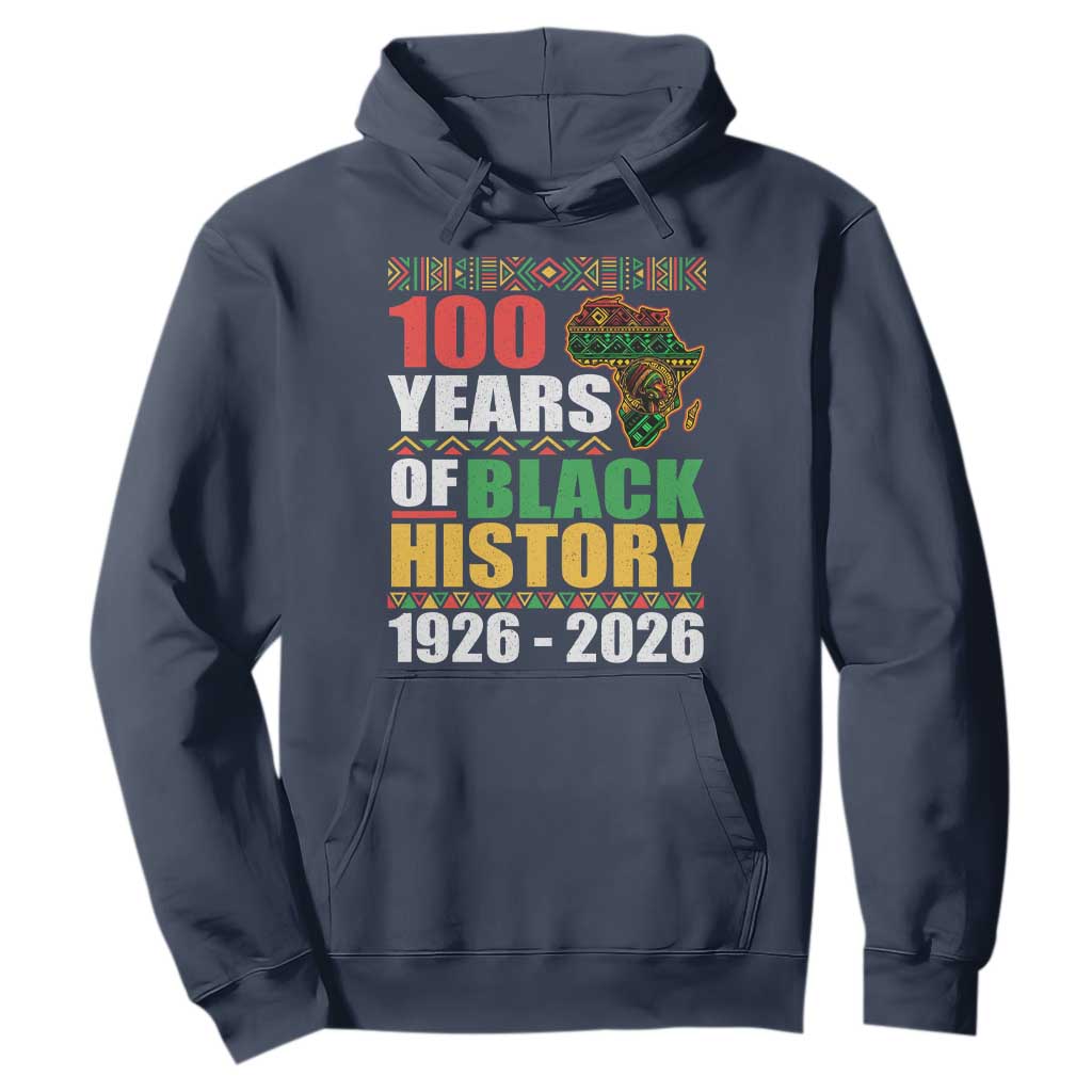 100 Years Of Black History 1926 2026 Centennial Hoodie Africa Map