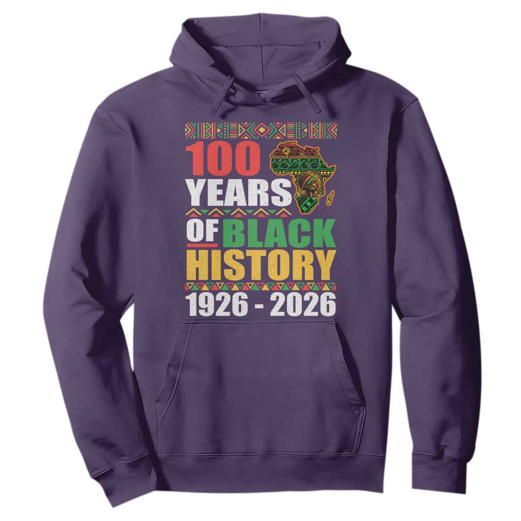 100 Years Of Black History 1926 2026 Centennial Hoodie Africa Map