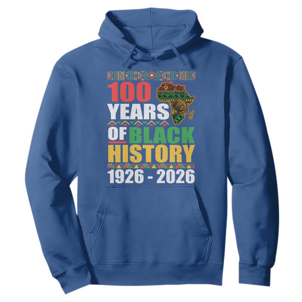 100 Years Of Black History 1926 2026 Centennial Hoodie Africa Map