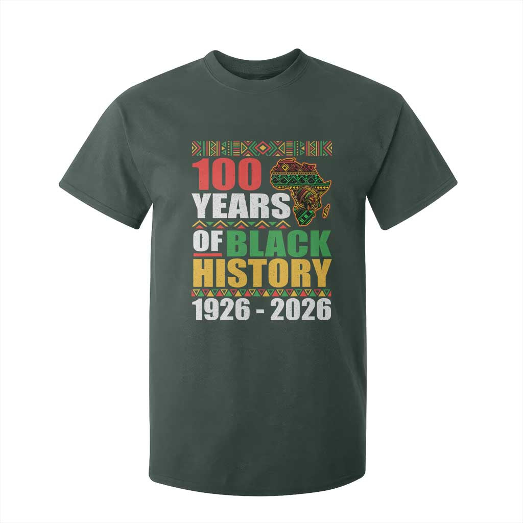 100 Years Of Black History 1926 2026 Centennial T Shirt For Kid Africa Map
