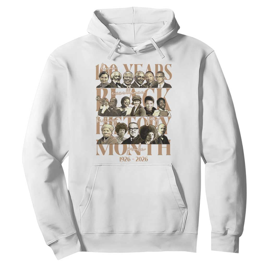 100 Years Of Black History Month Hoodie African American Historical Figures