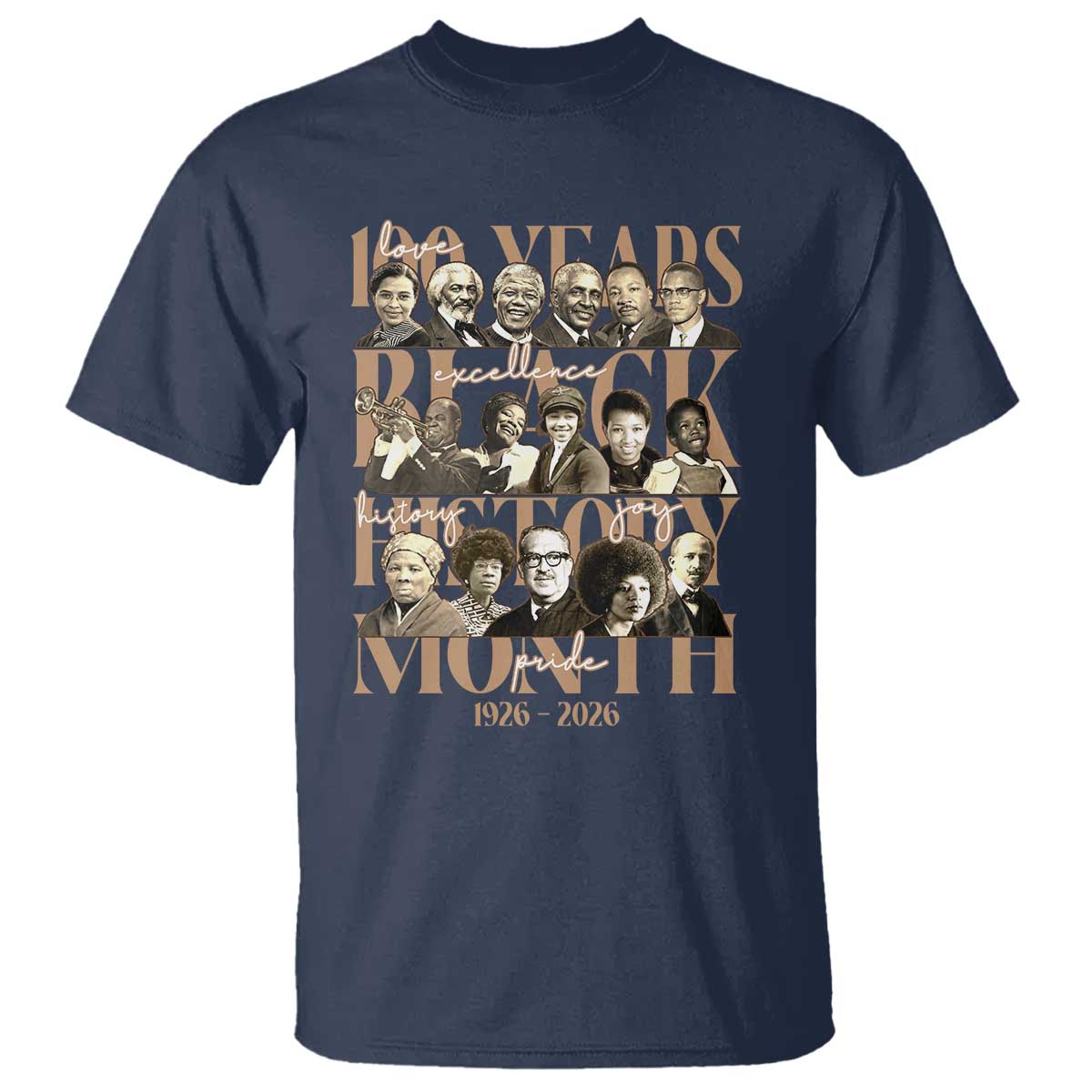 100 Years Of Black History Month T Shirt African American Historical Figures