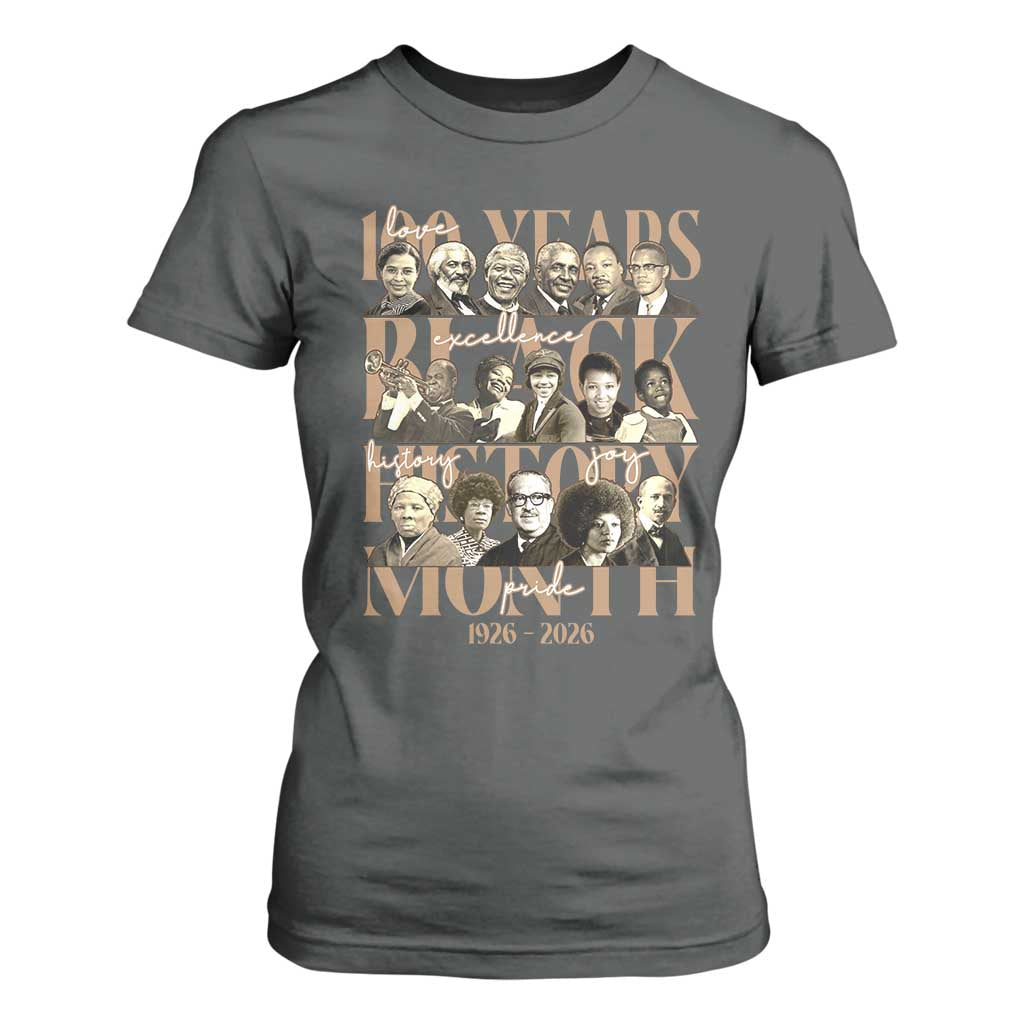 100 Years Of Black History Month T Shirt For Women African American Historical Figures