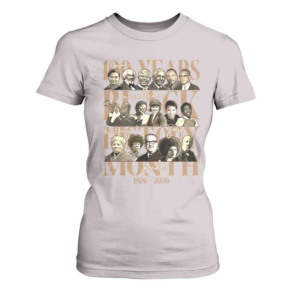 100 Years Of Black History Month T Shirt For Women African American Historical Figures
