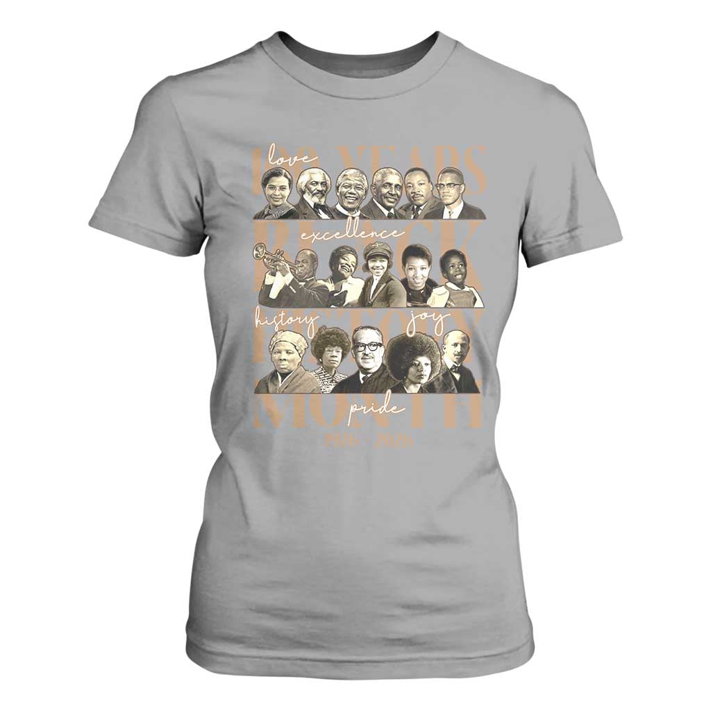 100 Years Of Black History Month T Shirt For Women African American Historical Figures