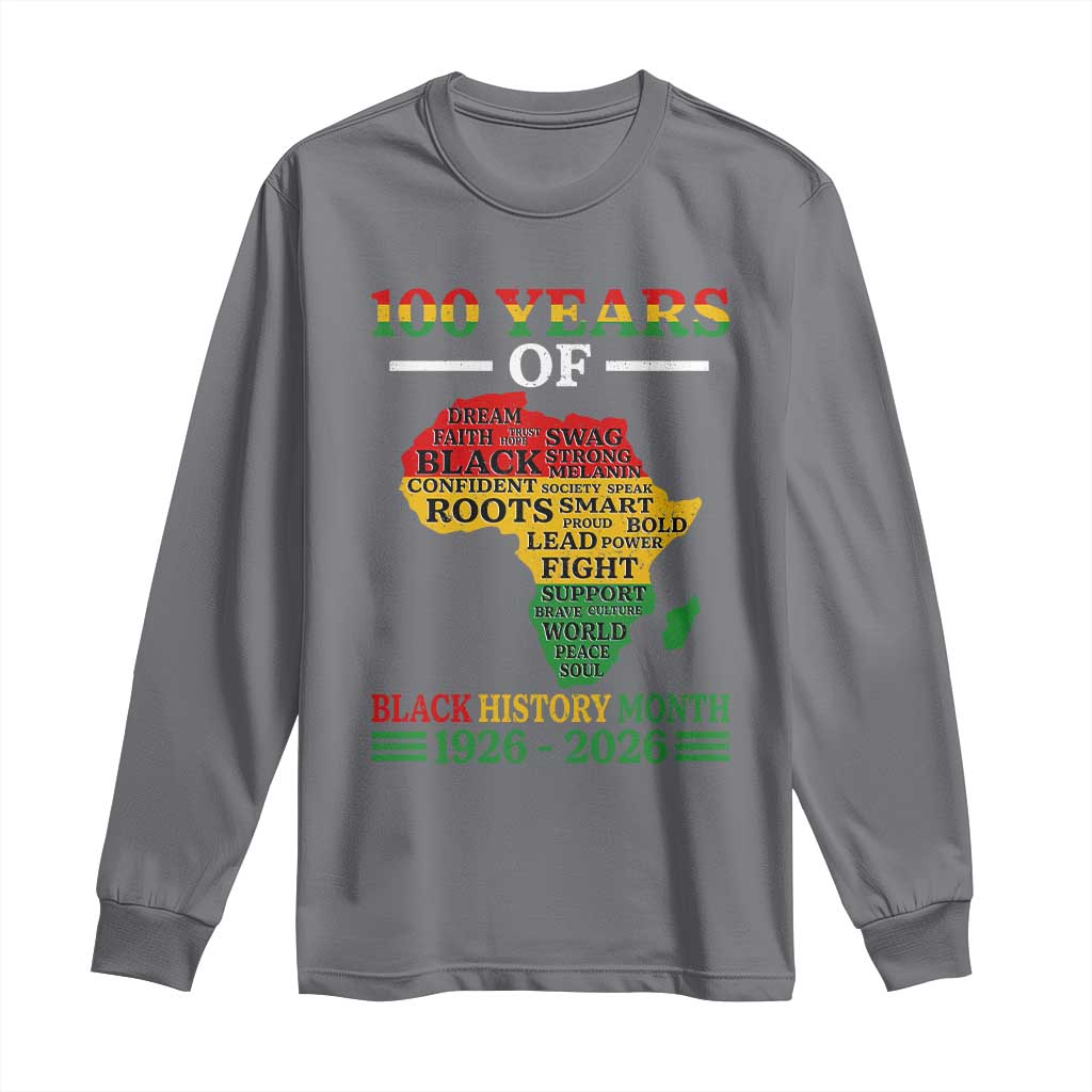 100 Years Of Black History Month Long Sleeve Shirt Centennial Of Black Culture