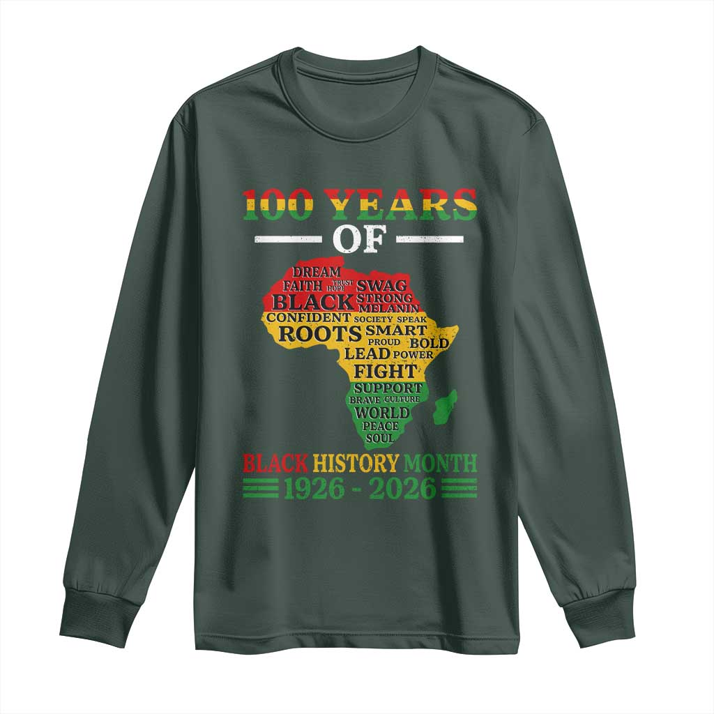 100 Years Of Black History Month Long Sleeve Shirt Centennial Of Black Culture