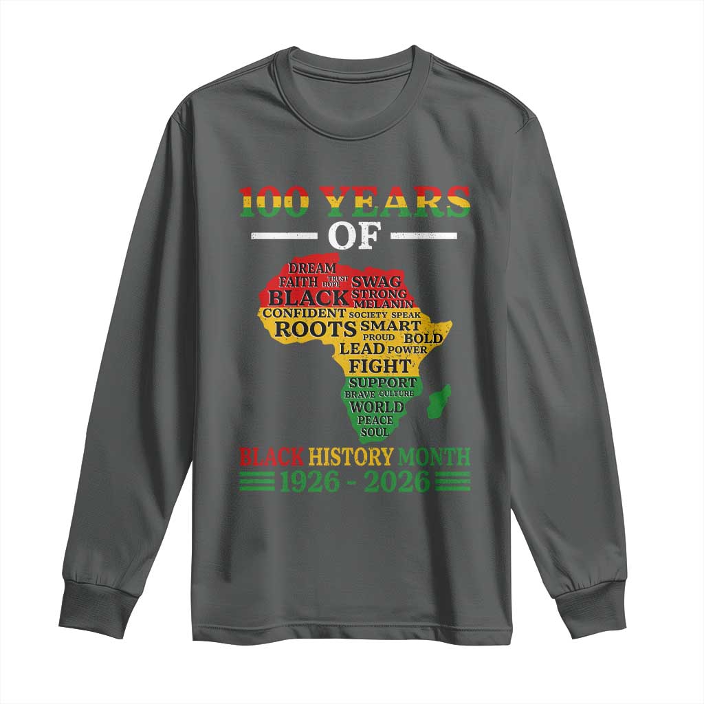 100 Years Of Black History Month Long Sleeve Shirt Centennial Of Black Culture
