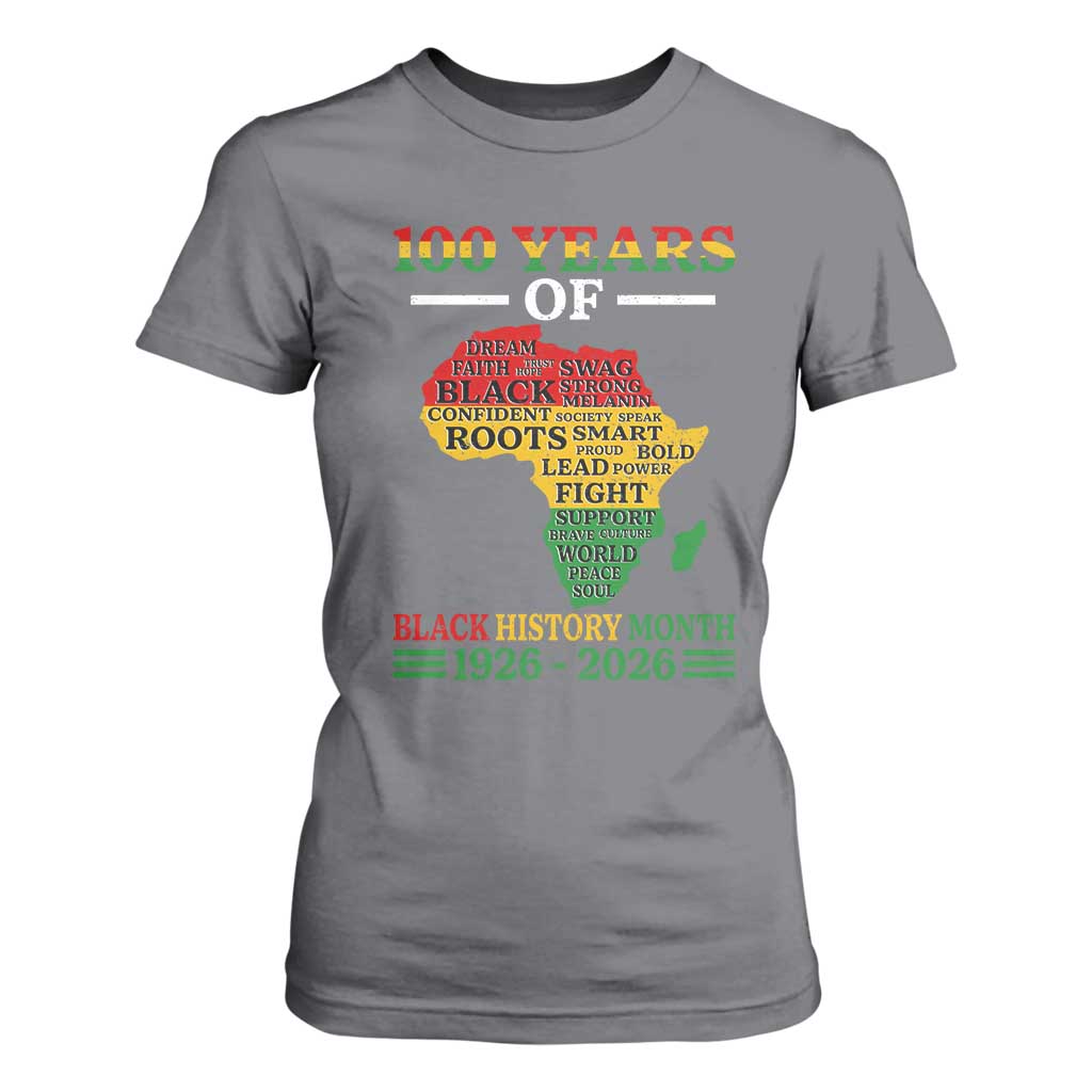 100 Years Of Black History Month T Shirt For Women Centennial Of Black Culture