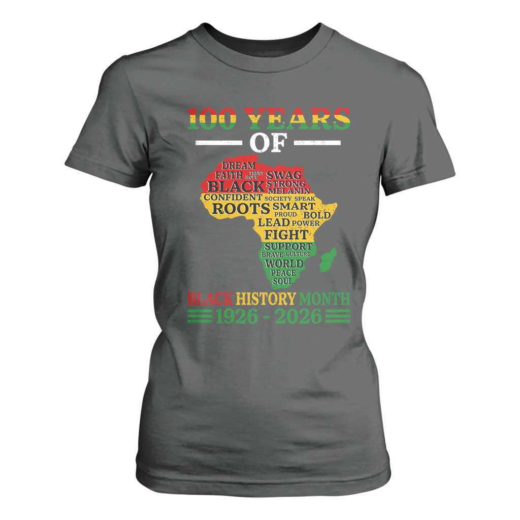 100 Years Of Black History Month T Shirt For Women Centennial Of Black Culture