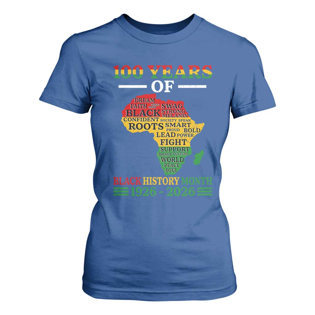 100 Years Of Black History Month T Shirt For Women Centennial Of Black Culture